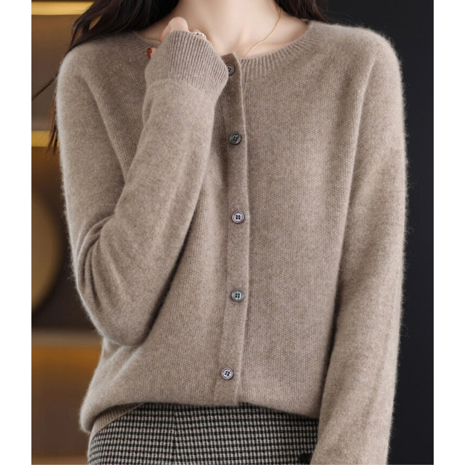 DANIELLE | Damen O-Hals Cardigan