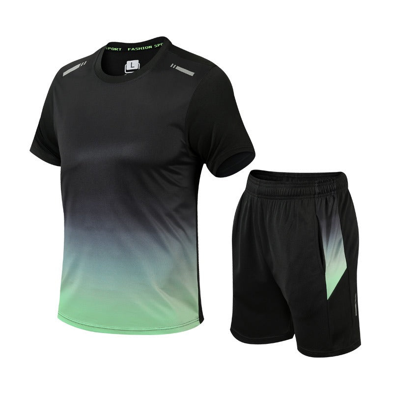 Dynamisches Sport-T-Shirt- und Shorts-Set – atmungsaktiv und bequem für aktive Tage 0