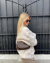 Johanna | Moderiktig grå tweed-vinterjacka