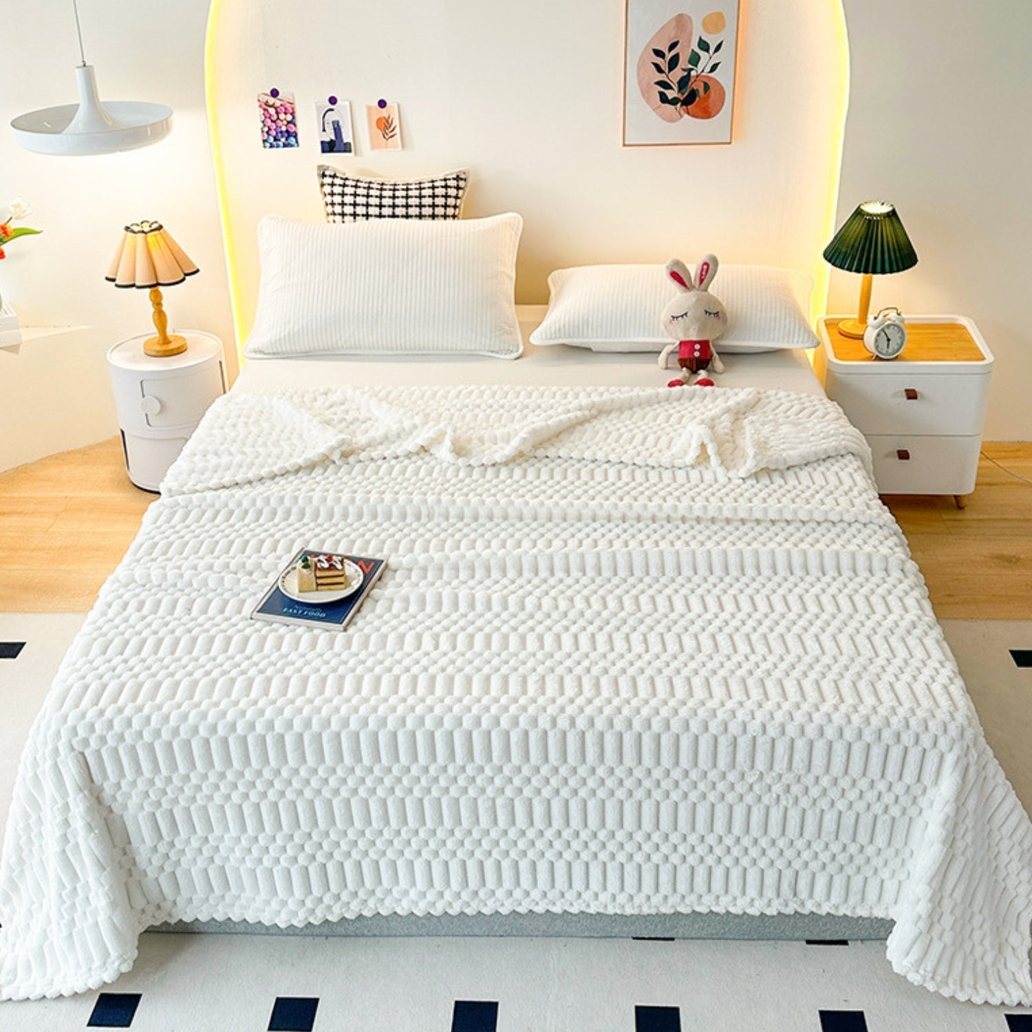 Kuscheldecke für Damen und Herren aus Mikrofaser mit Pebble-Muster, Ultra-weich und Gemütlich 3