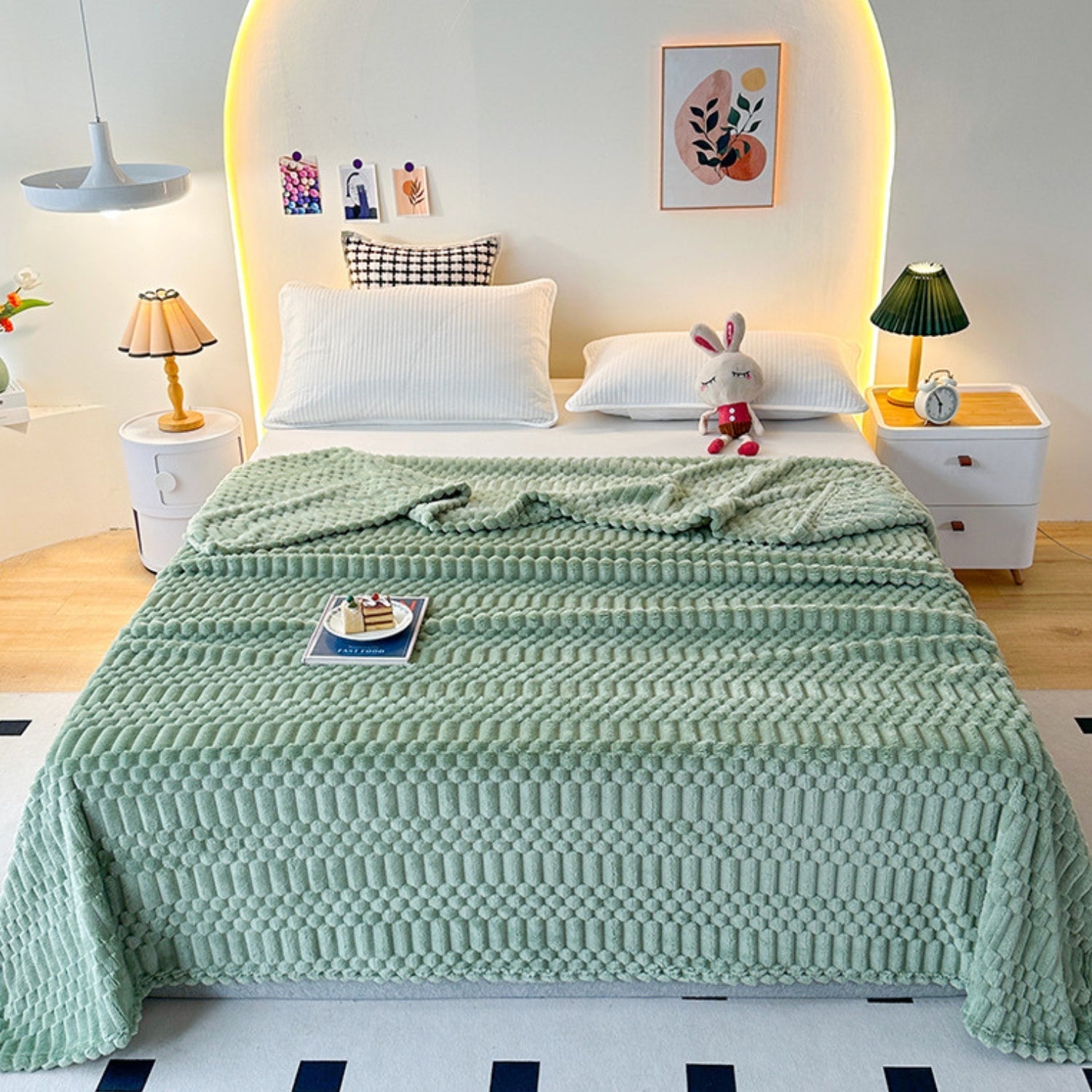 Kuscheldecke für Damen und Herren aus Mikrofaser mit Pebble-Muster, Ultra-weich und Gemütlich 5